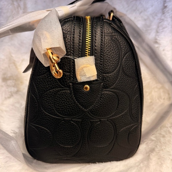 NWT Coach Rowan LARGE satchel bag Embossed Black Leather Satchel - Picture 7 of 10